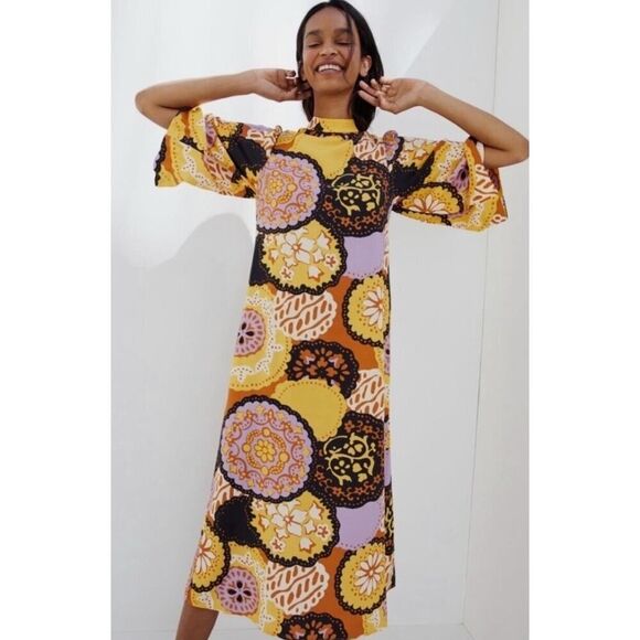Anthropologie Porridge Angelique Maxi Dress Sz. LP - Picture 1 of 8